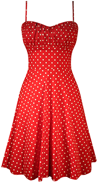 Red Poker-dot Dress